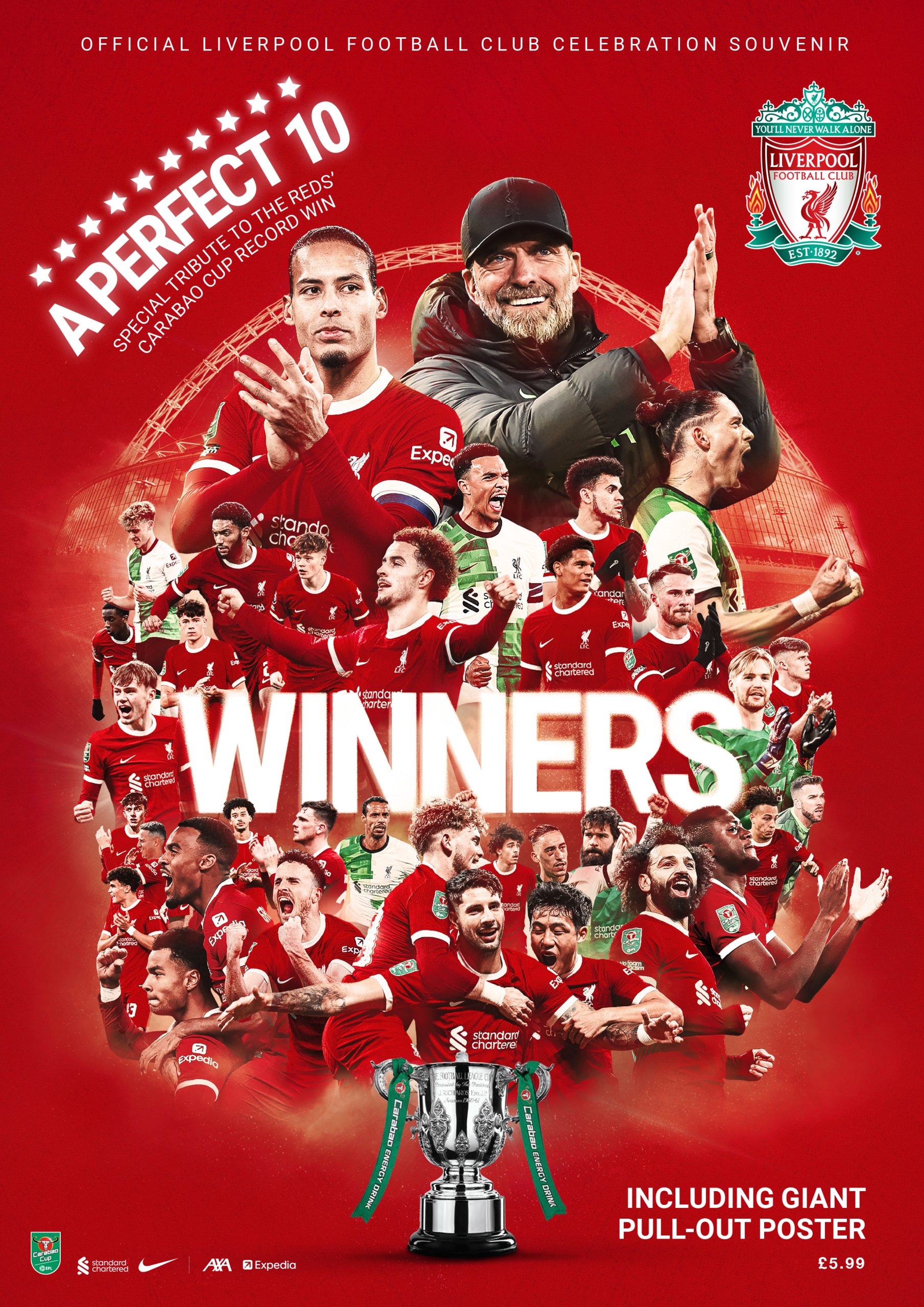 A Perfect 10 - Liverpool FC Carabao Cup 2024 Winners magazine - Reach ...