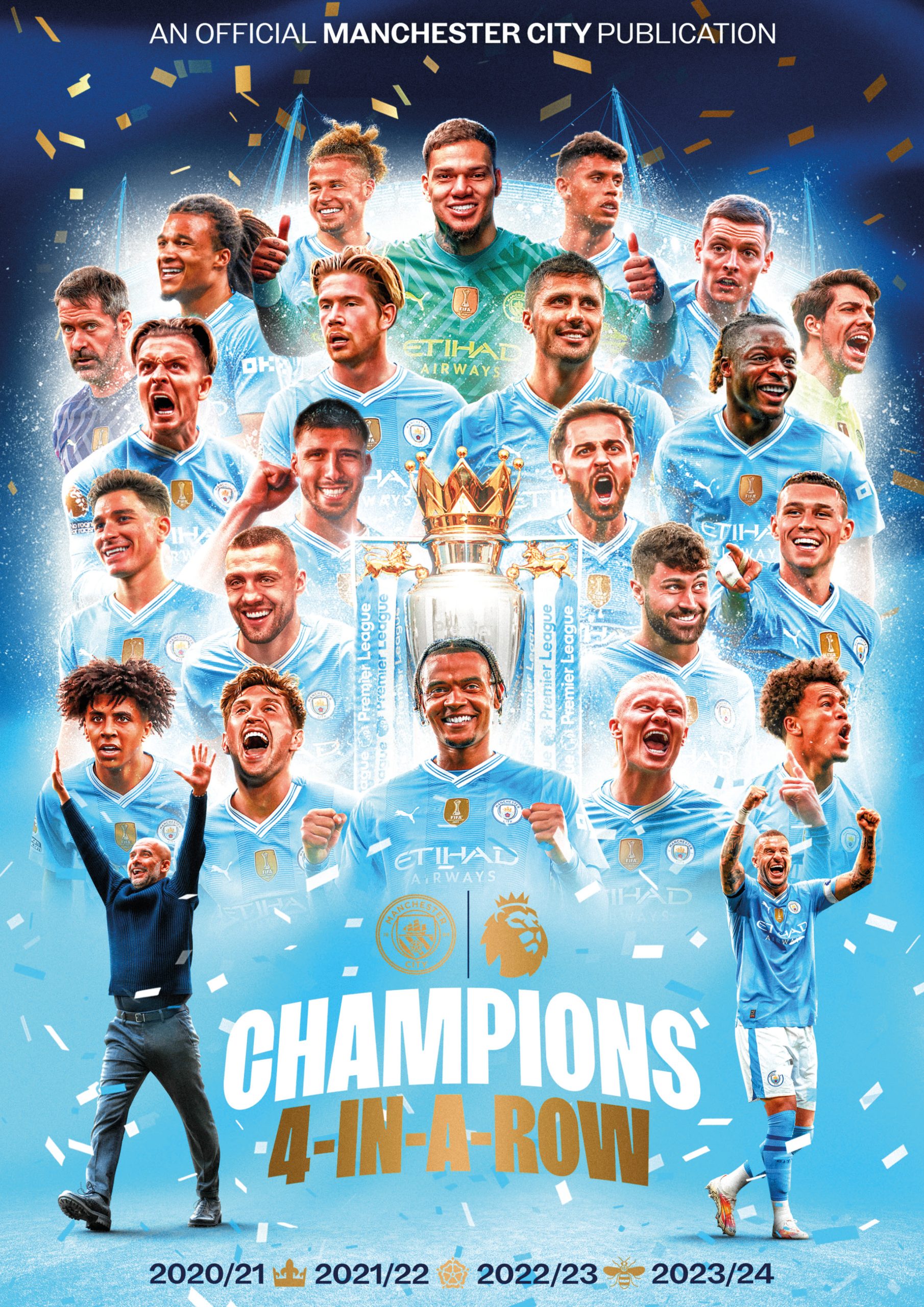 Manchester City: Champions - Four In A Row - Reach Sport Shop